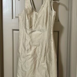 Banana Republic Tan Gold Cotton Silk Blend Dress Size 6